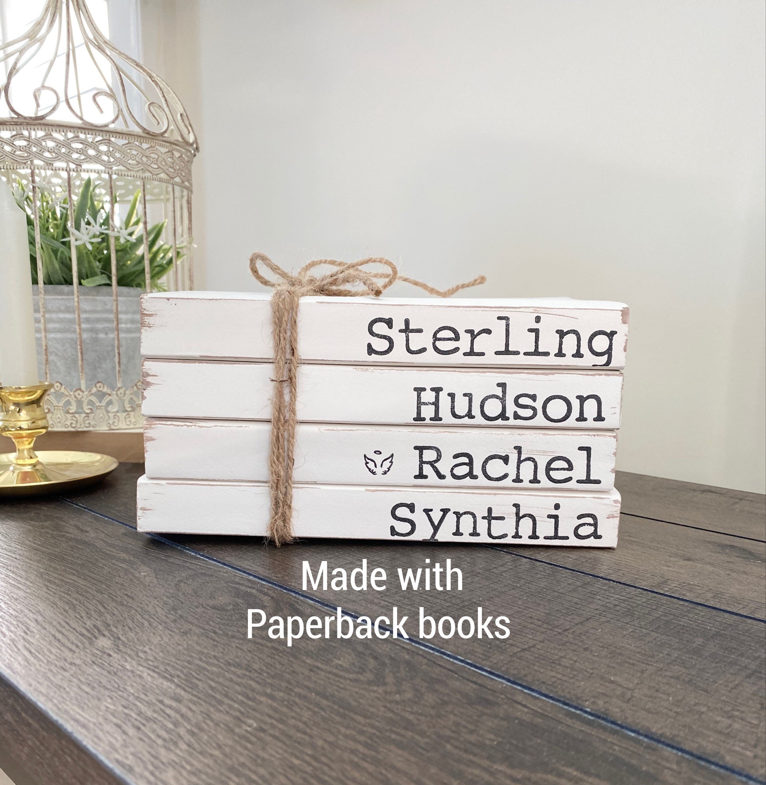 Book with names personalized book stamped books decorative Etsy