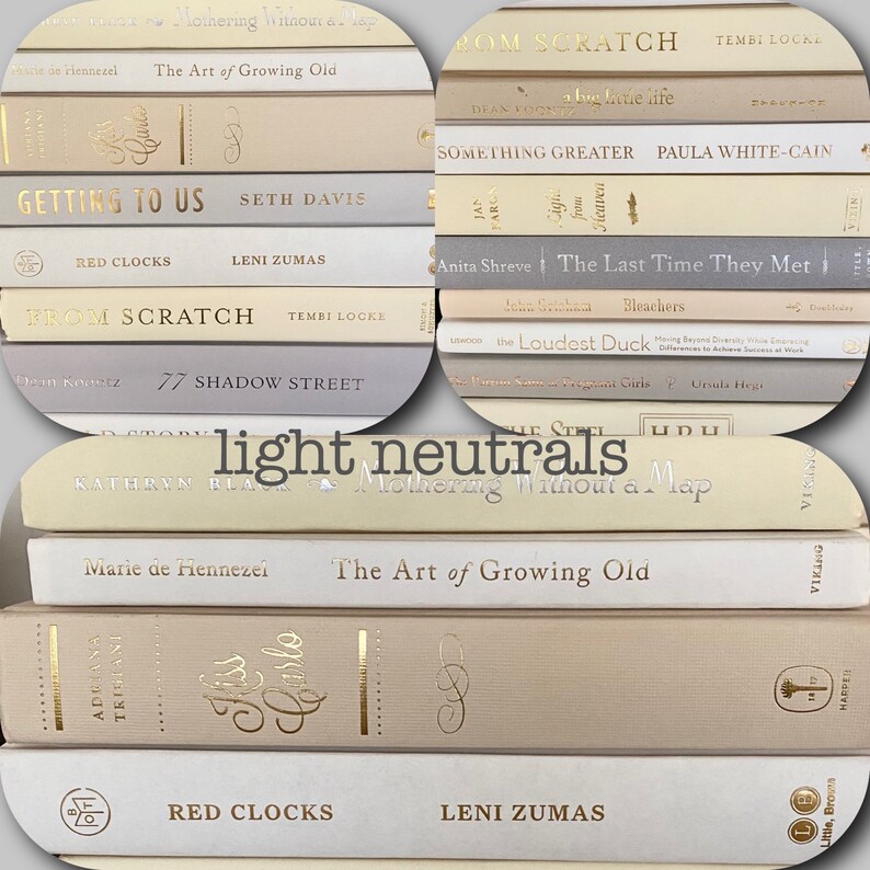 Neutral Books Staging Books Home Decor Decorative Books Etsy