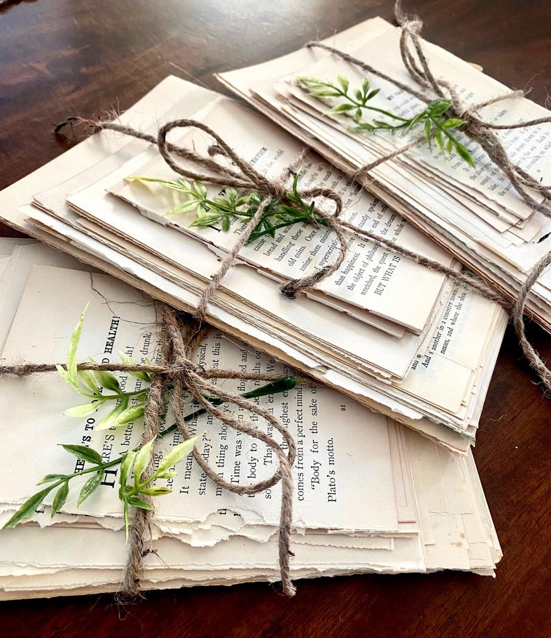 Vintage book table decor, next chapter themed bridal shower, book pages wedding centerpiece, literary wedding decor, book themed decor image 5