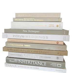 Coffee table book, Pick your title/price per book,Neutral Decor Coffee Table Book, Greige White Tan Gray Books For Stacking