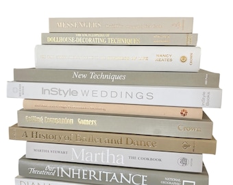 Coffee table book, Pick your title/price per book,Neutral Decor Coffee Table Book, Greige White Tan Gray Books For Stacking