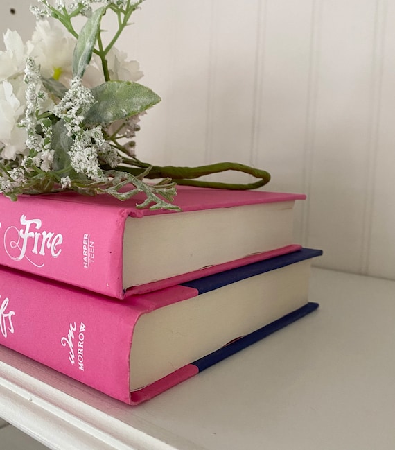 Pila de 2 libros rosas brillantes, decoración rosa, libro decorativo,  decoración de libros, libro rosa, pila de libros, libro de exhibición -   México