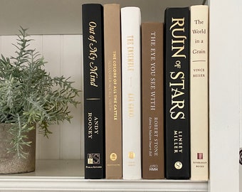 Decorative Hardcover Books: Neutral Home Decor, Bookshelf Display