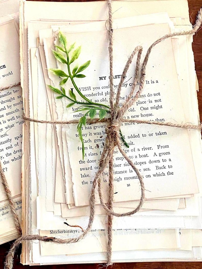 Vintage book table decor, next chapter themed bridal shower, book pages wedding centerpiece, literary wedding decor, book themed decor image 6