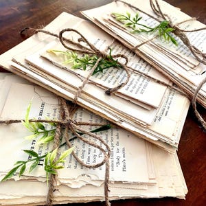 Vintage Book Page Bundle: Shabby Chic Wedding Decor, book decor centerpiece, vintage place setting, next chapter themed shower decor imagem 4