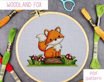 Woodland Fox Cross Stitch PDF Pattern