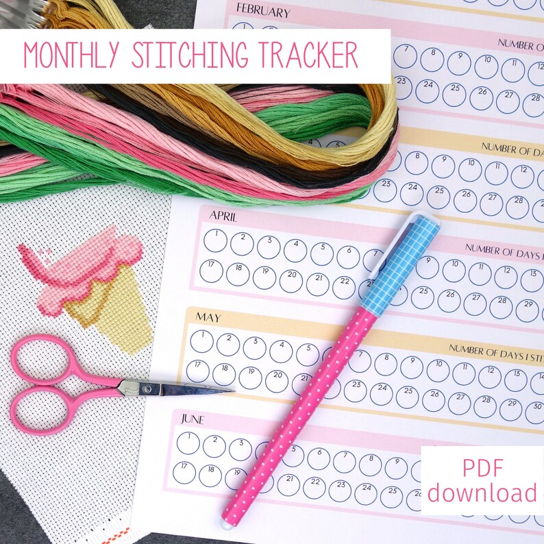 Cross Stitch Project Planner Sheet and Stitch Tracker Etsy UK
