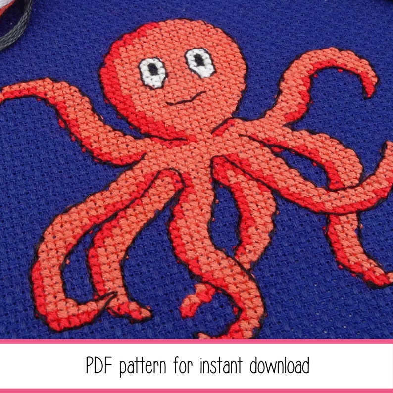 Little Cute Octopus Cross Stitch Pattern instant PDF Etsy India