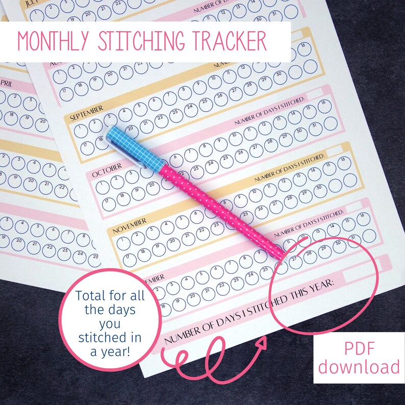 Cross Stitch Project Planner Sheet and Stitch Tracker Etsy France