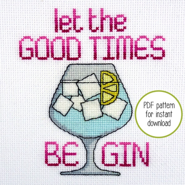 Gin Cross Stitch Etsy Ireland