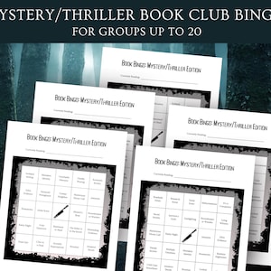 Mystery/Thriller Book Bingo – 20 Unique Printable Cards | Fun Book Club Game