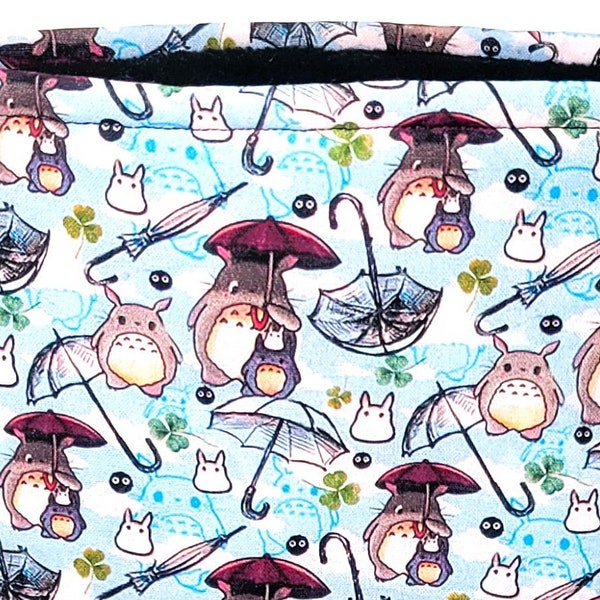 Book Cozy Padded Sleeve Cover Pouch Bag XL - Sprites Cute Japanese Anime Cat Owl -Birthday Gift Wrap Teens Kids Anime Fans -Store Movie DVDs