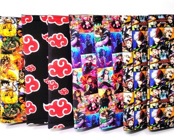 Japanese Anime Themed Padded Car Seat Belt Cozy Cover Gift Set - Ninja Slayer Hero Dragon Use on Backpacks, Totes More! Teens Kids Birthday