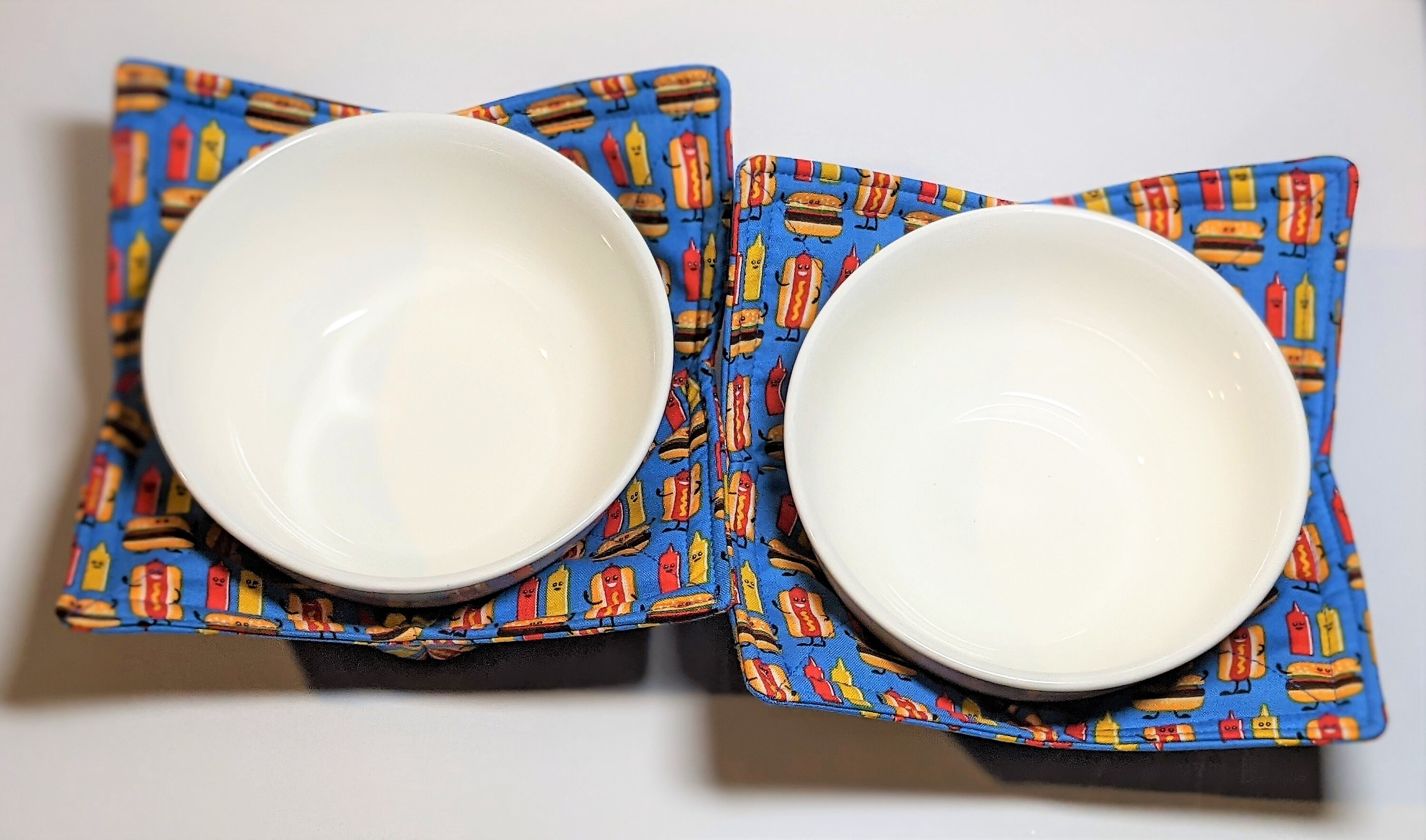 2 Pack Bowl Cozy Gift Set Cute Food Burger Hot Dog Faces Etsy