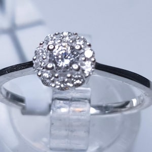 Anillo - Anillo con halo de circonita SWAROVSKI (0,480 ct.) en plata de ley (tallas M y O) ENVÍO GRATUITO