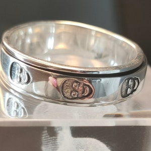 Anillo - Spinner/Fidget unisex (calavera) en plata de ley (talla R) ENVÍO GRATIS