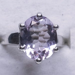 Anillo - Amatista (Púrpura) Plata de ley (5.000 Ct.) Anillo de plata de ley (Talla J) ENVÍO GRATIS