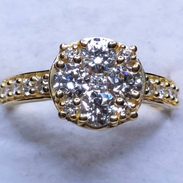 Vintage Ring with Gold and Silver-Coloured Zirconia main image 1