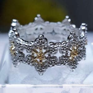 Anillo - Anillo de diamantes (amarillo) (tamaño disponible) Plata de ley con revestimiento de platino y oro. ENVÍO GRATIS