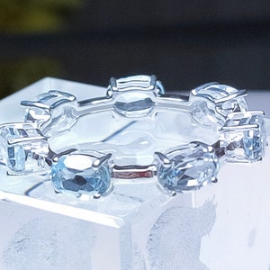 Ring - Topaz (Sky Blue) Statement Ring (Size Available) in Sterling Silver 3.000Ct. FREE POSTAGE