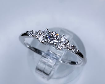SWAROVSKI (0.690Ct.) Ring in Platinum Overlay Sterling Silver (Size R) FREE POSTAGE