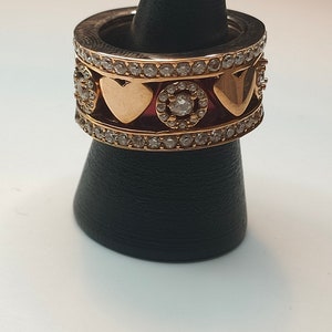 Anillo - Diamante simulado (juego de 3) Anillo de rompecabezas (tamaño disponible) en tono oro rosa. ENVÍO GRATIS