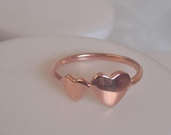 Heart Band Ring in Rose Gold Overlay Sterling Silver.  (Size: Available)