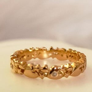 Anillo - Anillo de banda con forma de corazón de diamantes en plata de ley (talla N) ENVÍO GRATIS