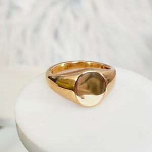 Anillo - Anillo de sello para hombre en plata de ley con revestimiento de oro de 14 quilates (tamaño disponible) ENVÍO GRATUITO