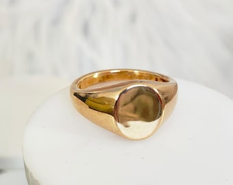 Signet (Large) Ring in 14K Gold Overlay Sterling Silver (Size Available)