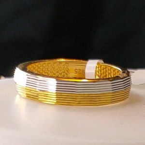 Anillo - Anillo de dos tonos en plata de ley (talla disponible). ENVÍO GRATIS