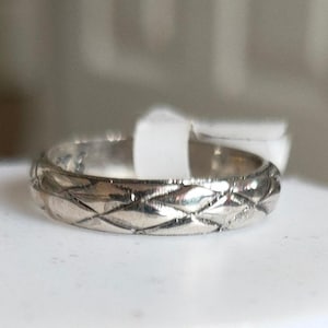 Ring - Band Textured in Sterling Silver (Size Available).  FREE POSTAGE