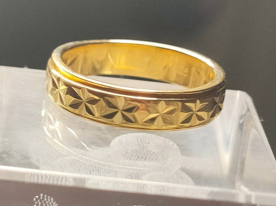 18K gold Overlay リング Amazon.com: 18K Yellow Gold Overlay 925 Sterling Silver Ring