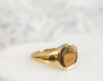 Signet (Small) Ring in 14K Gold Overlay Sterling Silver (Size O)
