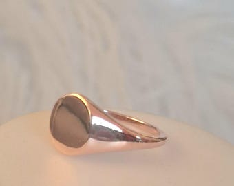 Signet (Small) Ring in RG Overlay Sterling Silver  (Size Available)