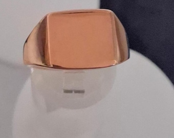 Signet Square Ring in Rose Gold Overlay Sterling Silver. (Size Available)