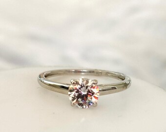 SWAROVSKI Solitaire Ring 1.640Ct. in Platinum Overlay Sterling Silver (Size P)  FREE POSTAGE