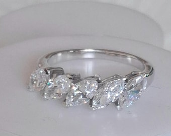 SWAROVSKI Zirconia Ring in Rhodium Overlay Sterling Silver (Size Available)  FREE POSTAGE
