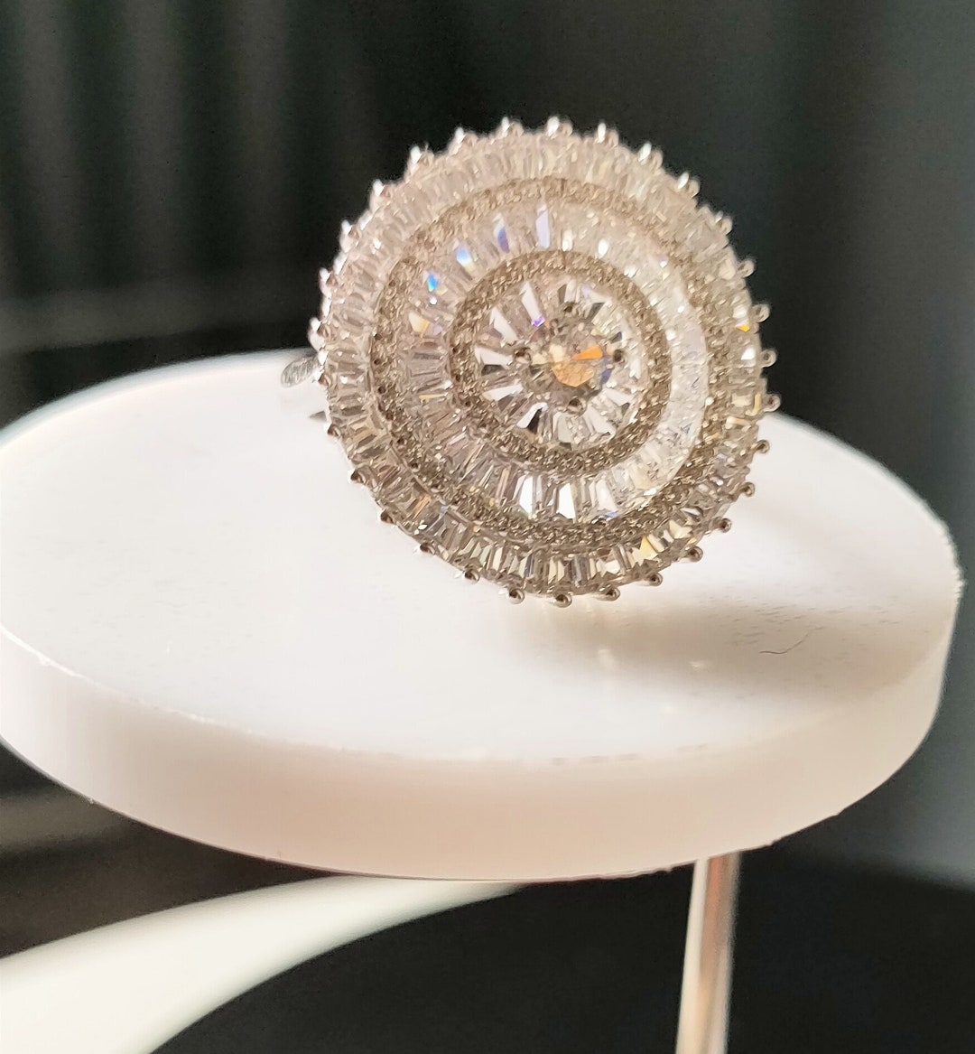 Anillo De Plata De Ley .925 Con Diseño En X Y Circonitas - Baño De Rodio, Sin Níquel, Tallas 6 A 9