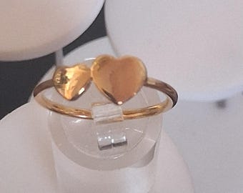 Heart Band Ring in 14K Gold Overlay Sterling Silver (Size: Available)
