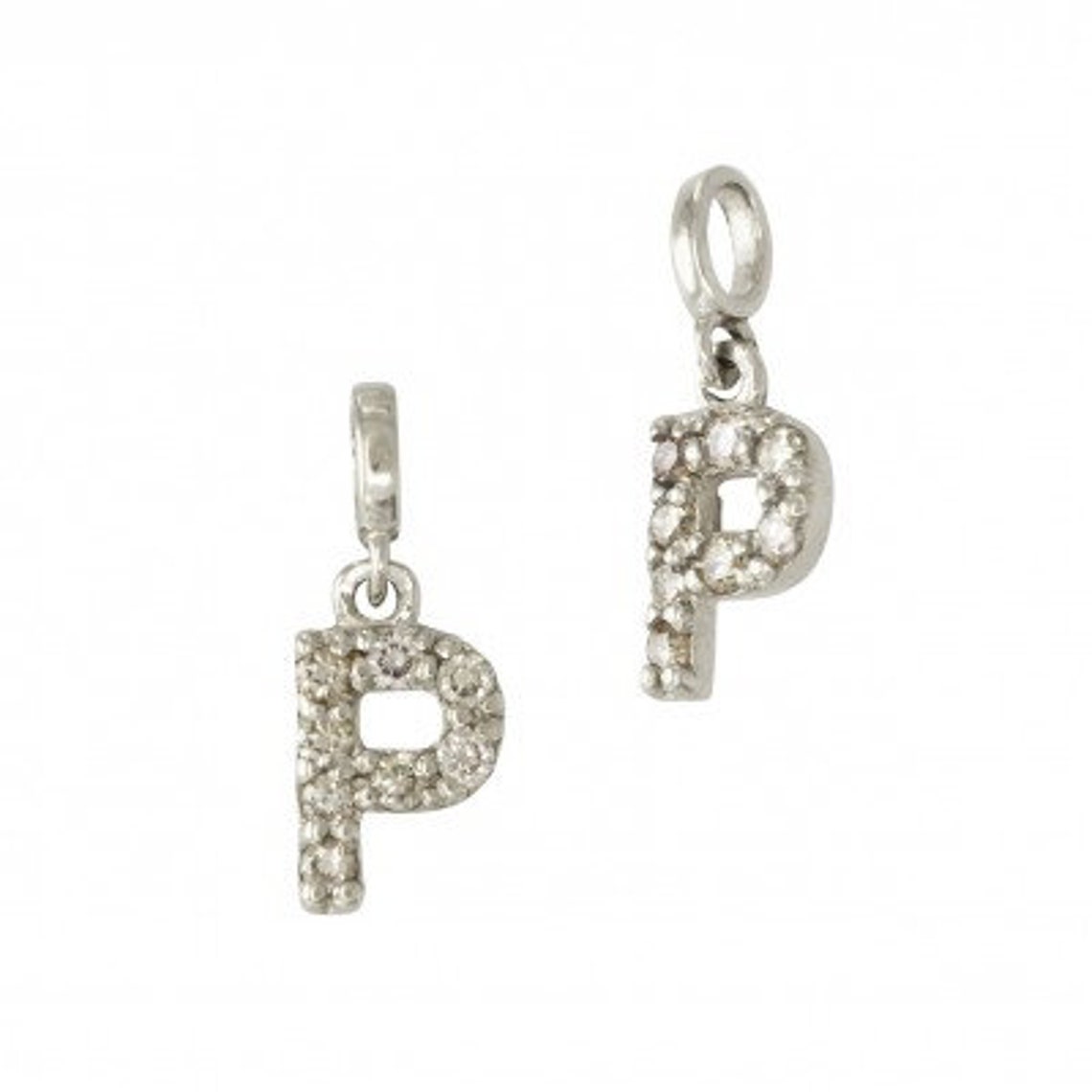 Mini 14K Gold And Diamond Block Letter Alphabet Initial Charms Etsy