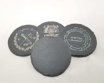 Slate /& Wood Round Coasters