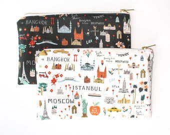 Rifle Paper Co zipper pouch, Cosmetic Bag, Travel Bag, Rifle Travel Bag, Makeup Bag, Purse Organizer, School Pencil Pouch