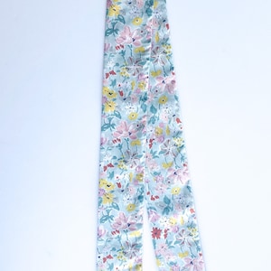 Easter Scarf, Skinny Scarf,Liberty of London, California Bloom Tana Lawn, Short Neck Scarf, Headband Scarf, Ponytail Tie