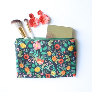 Rifle Paper Co zipper pouch, Cosmetic Bag, Floral Bag, Rifle Poppy Fields Bag, Makeup Bag, Purse Organizer,Easter Gift, Bridesmaid Gift