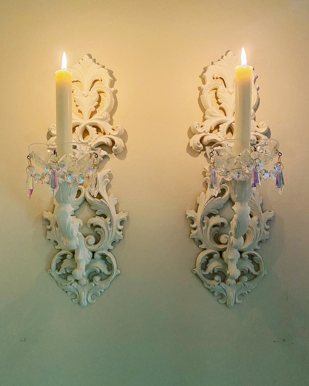 French Country Style Wall Sconces/vintage up Cycled Wall Sconce Pair ...