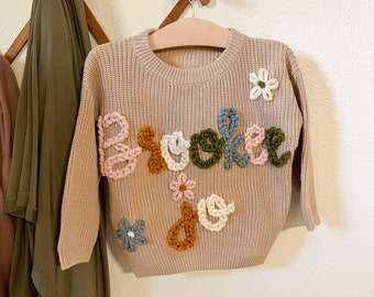 Name Sweater | Custom Baby Sweater | Custom Toddler Sweater | Embroidered Sweater | Personalized Baby Sweater