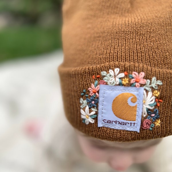 Hand Embroidered Flower Carhartt Hat - Adult + Toddler + Youth
