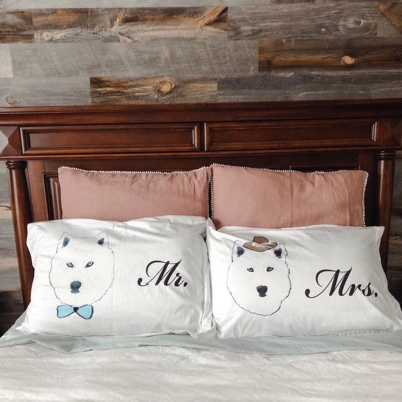 Unique Wedding Gifts For Couple Mr Mrs Pillow Proposal Idea Anniversary Gift Dog Family Bedroom Makeover White Wolf