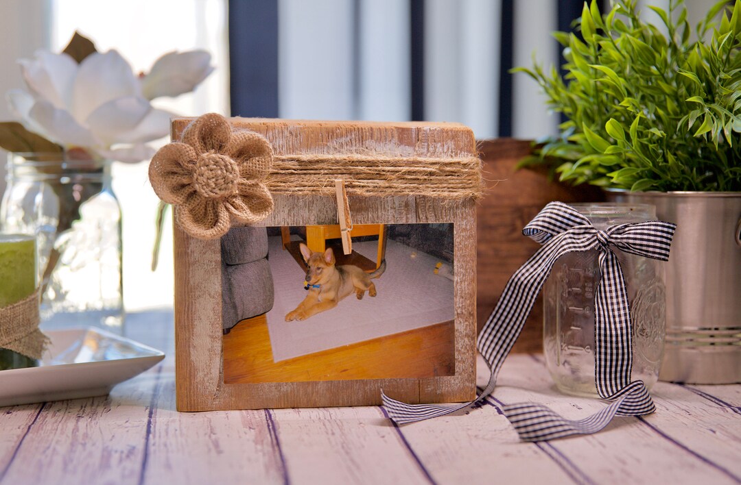 Reclaimed Wood Block Photo Holder, Distressed, Rustic, Upcycled Etsy